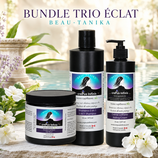 Bundle Trio Éclat BEAU-Tanika — Shampoo + Masque + Crème Coiffante